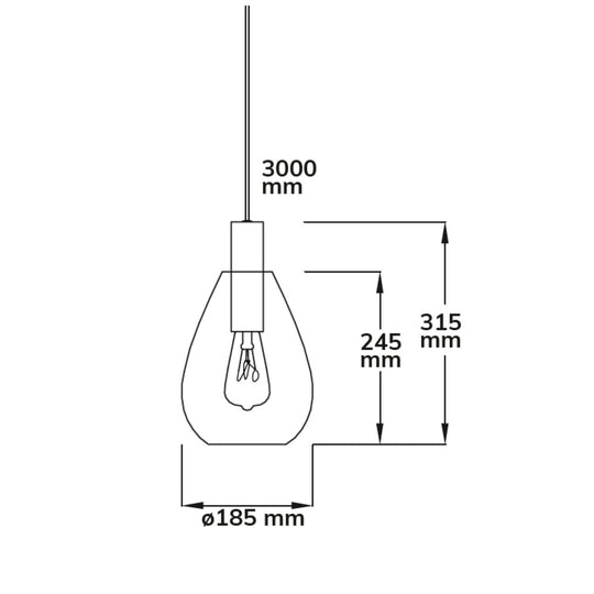Pendelleuchte, Glas, E27, 50-300cm