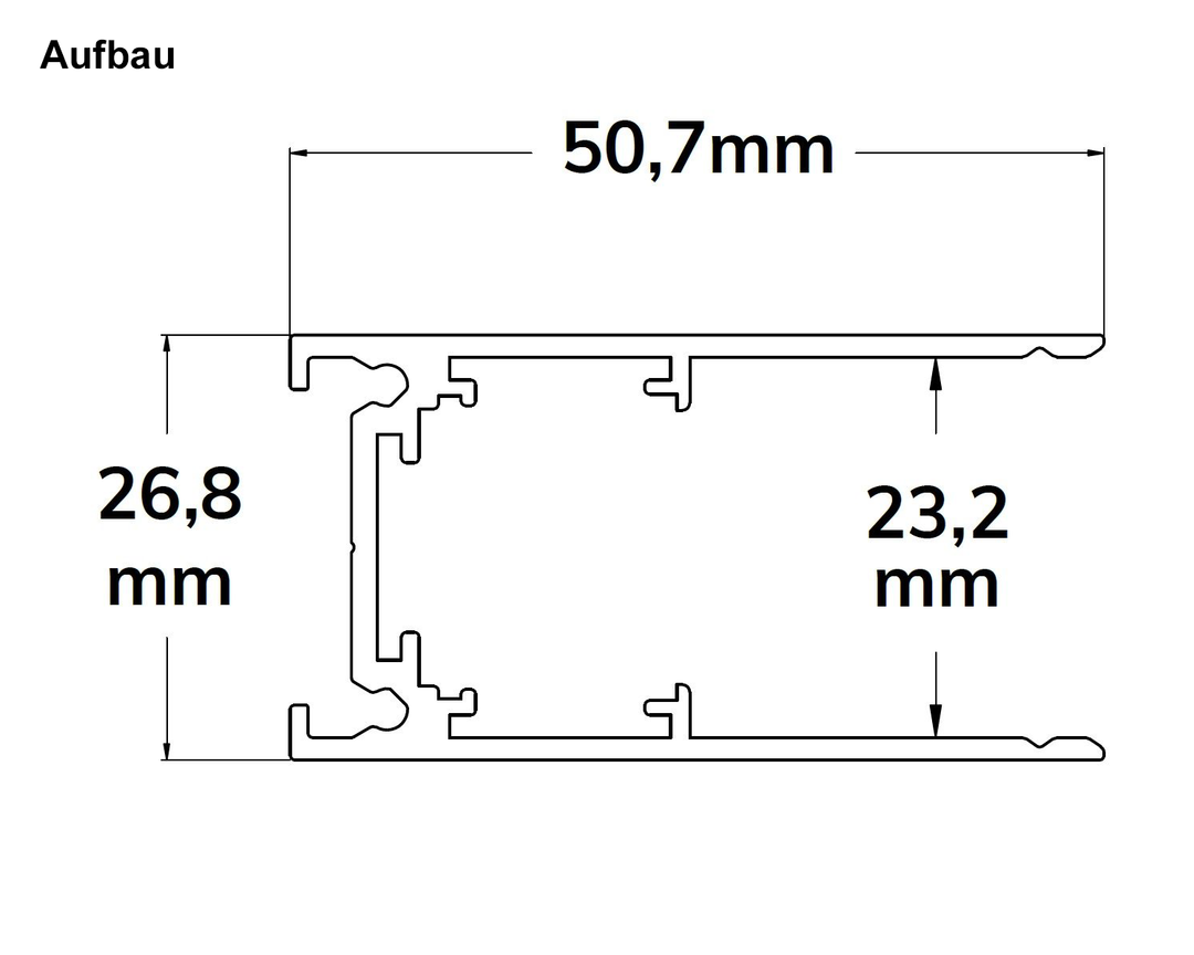MagTrack48 SYSTEMSCHIENE, schwarz / lfm
