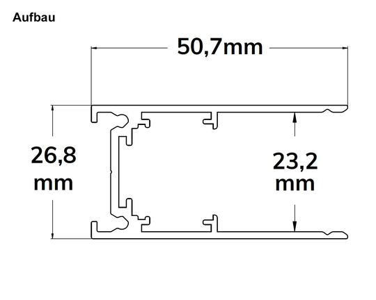 MagTrack48 SYSTEMSCHIENE, schwarz / lfm