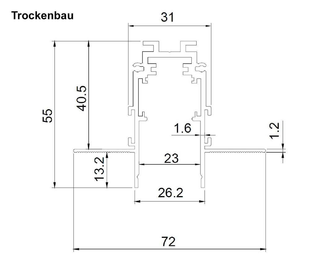 MagTrack48 SYSTEMSCHIENE, schwarz / lfm