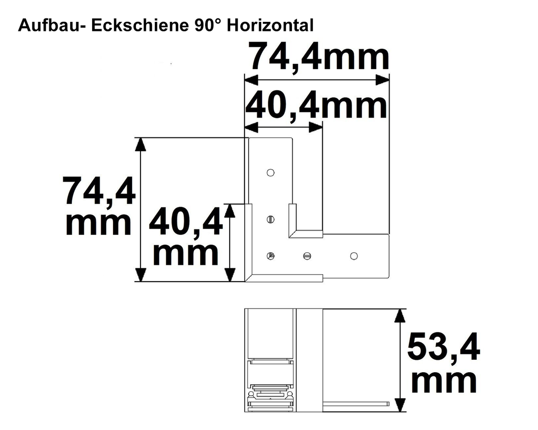 MagTrack48 ECKSCHIENE 90°, schwarz, nicht stromführend