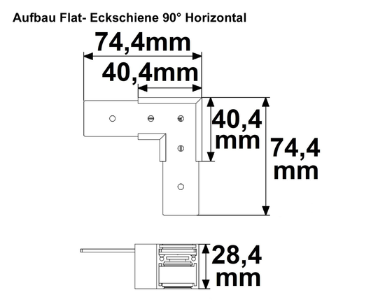 MagTrack48 ECKSCHIENE 90°, schwarz, nicht stromführend