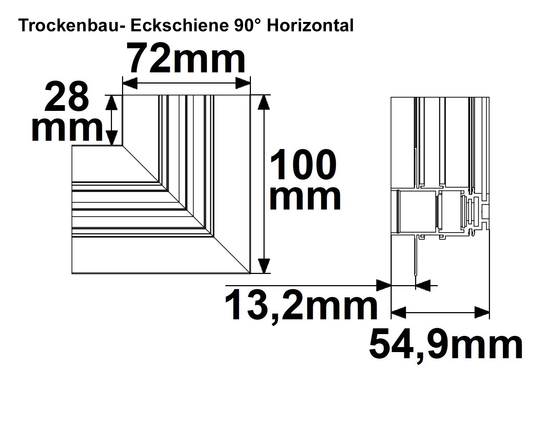 MagTrack48 ECKSCHIENE 90°, schwarz, nicht stromführend