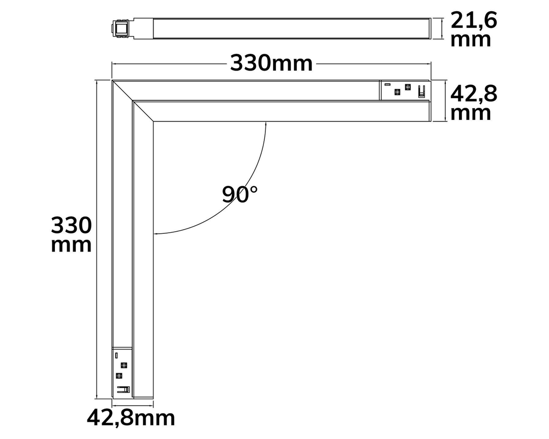 MagTrack48 ECKLEUCHTE 90°, schwarz
