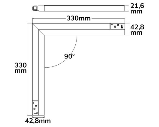 MagTrack48 ECKLEUCHTE 90°, schwarz