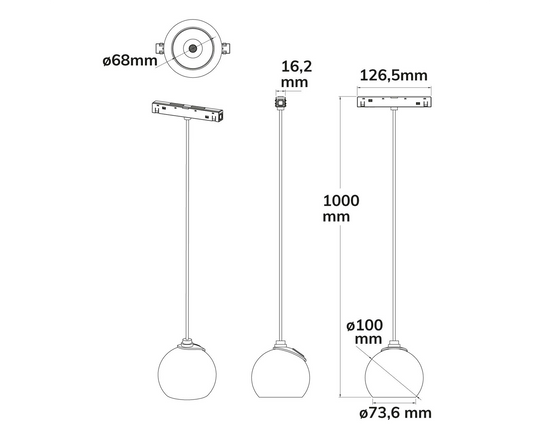 MagTrack48 HÄNGELEUCHTE BALL, schwarz
