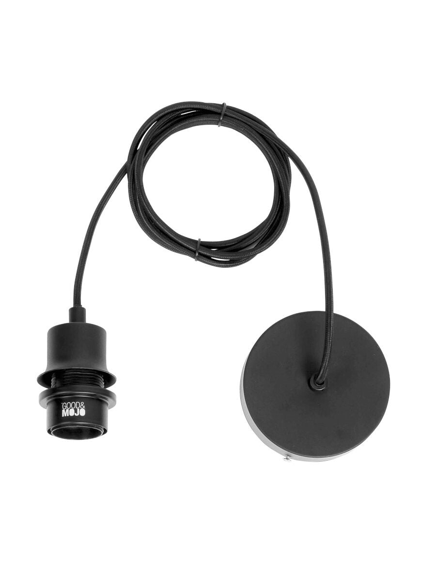 Hängeleuchte aus Jute natur/schwarz