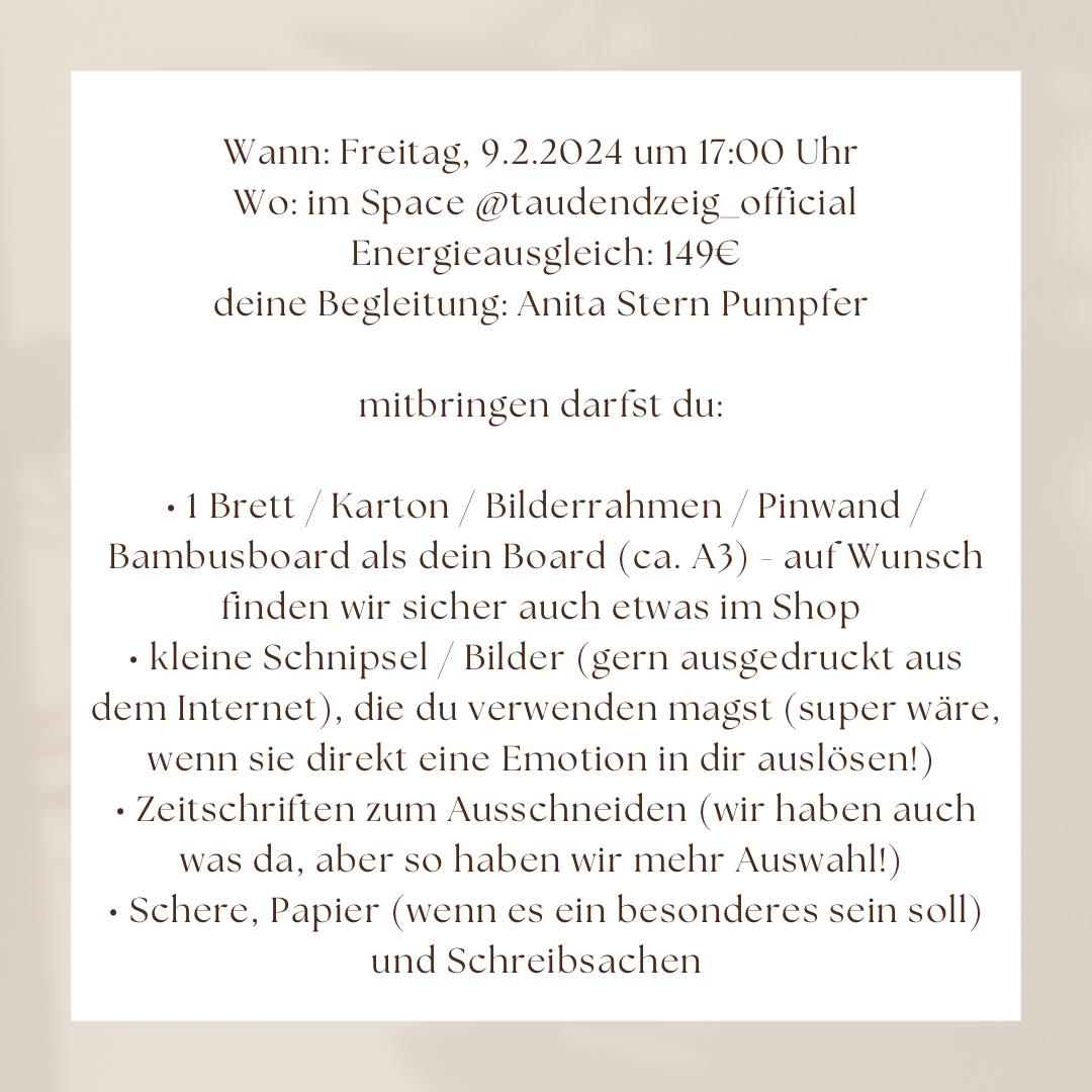 tausendzeig | VISION BOARD WORKSHOP