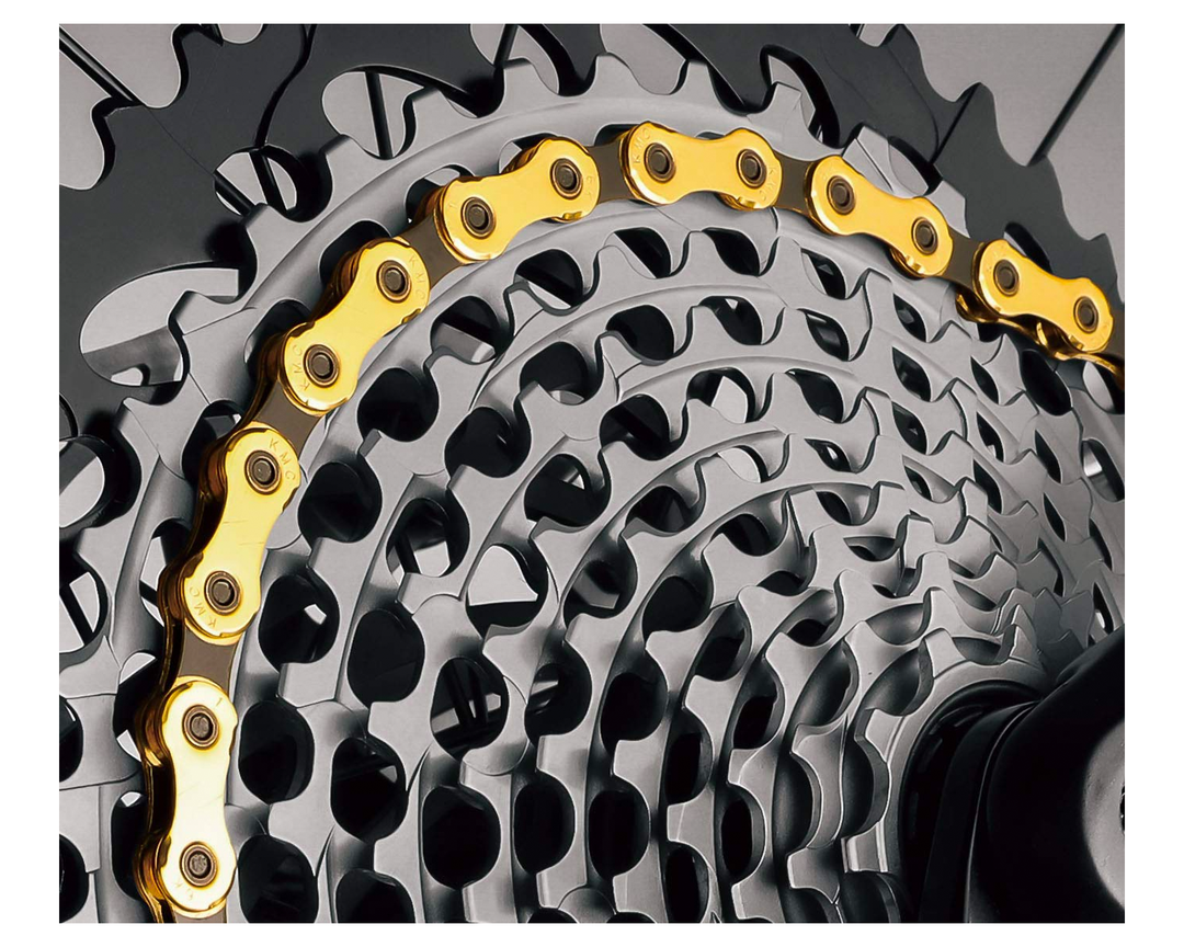 Schaltungskette KMC X12 Ti-N Gold/Black, 1/2" x 11/128", 126 Glieder, 12-fach