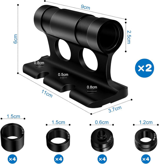 Fahrrad Gabelblock mit 4 Adapter f. die meisten Steckachsen (Black)
