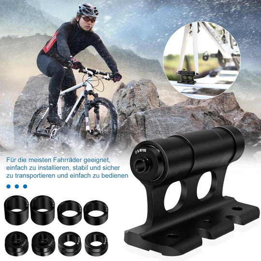 Fahrrad Gabelblock mit 4 Adapter f. die meisten Steckachsen (Black)