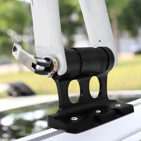 Fahrrad Gabelblock mit 4 Adapter f. die meisten Steckachsen (Black)