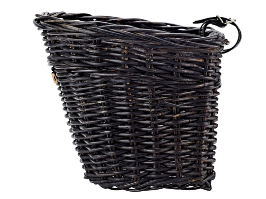 Vorderrrad-Korb Basil Darcy L Rattan, 41x35x34 cm, schwarz, Lenkerbefest.