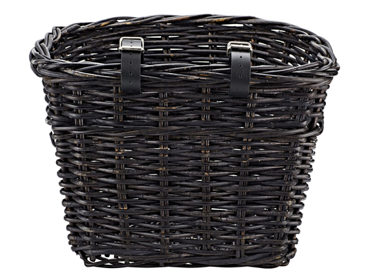 Vorderrrad-Korb Basil Darcy L Rattan, 41x35x34 cm, schwarz, Lenkerbefest.