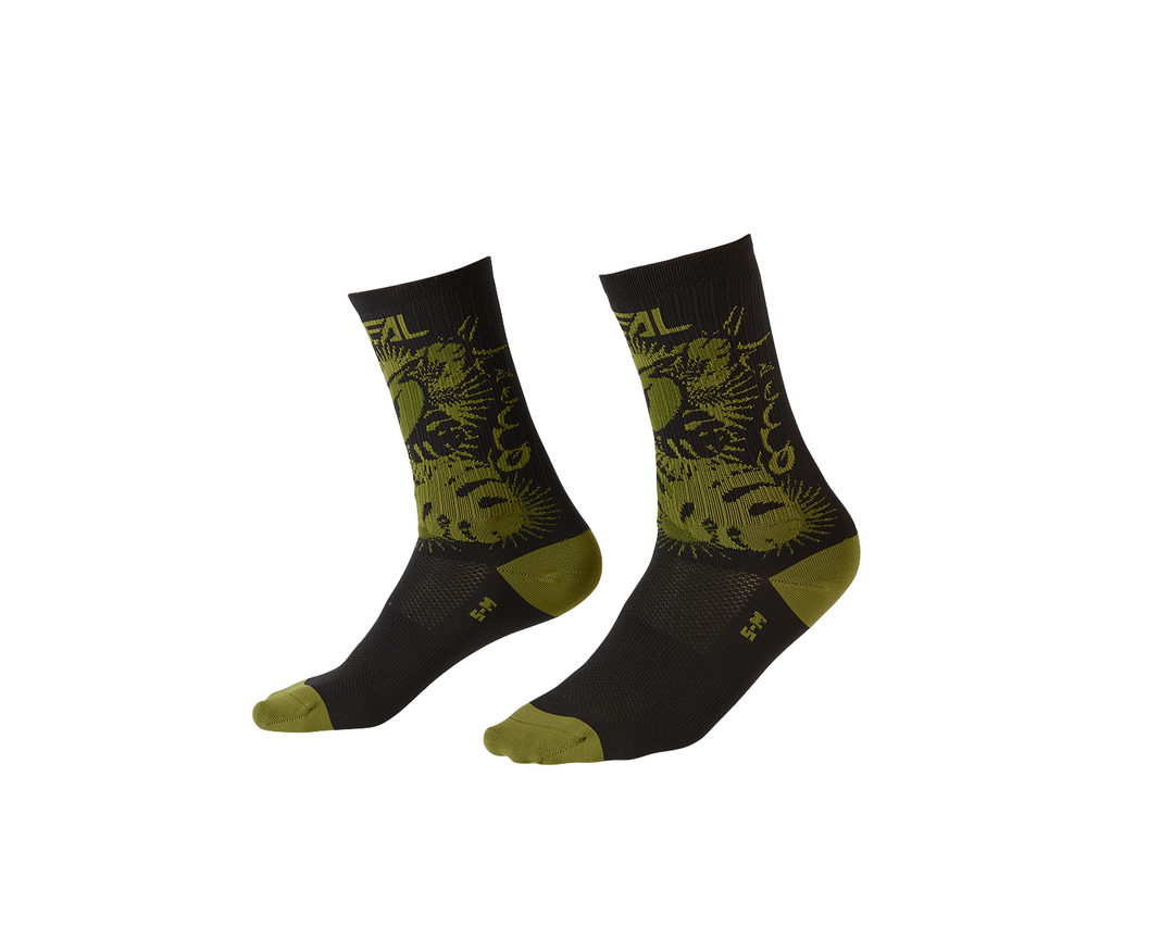 MTB PERFORMANCE SOCK PLANT V.22 BLACK/GREEN