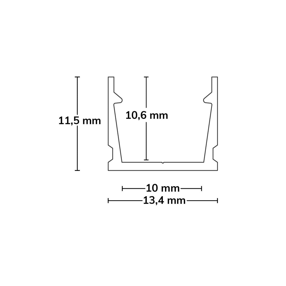 LED Aufbauprofil SURF10 Aluminium schwarz / lfm