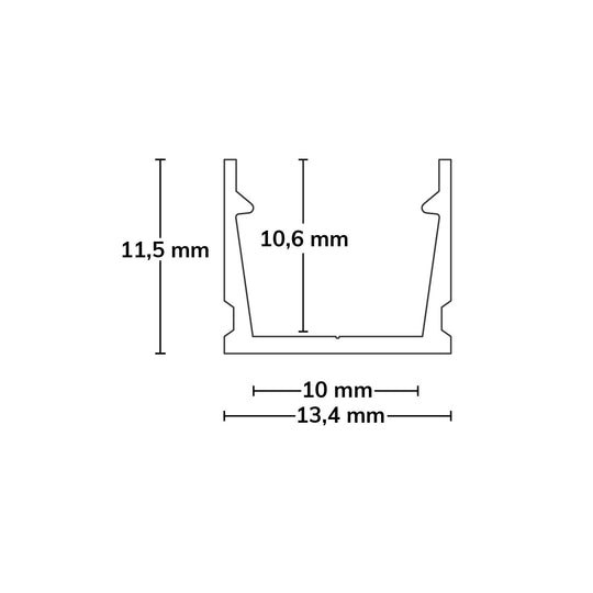 LED Aufbauprofil SURF10 Aluminium schwarz / lfm