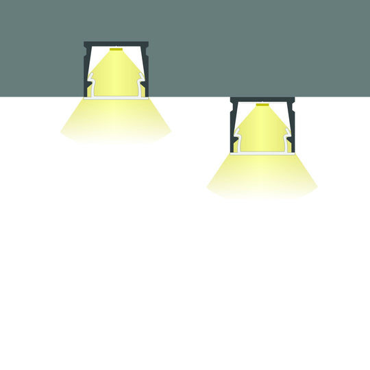 LED Aufbauprofil SURF10 Aluminium schwarz / lfm