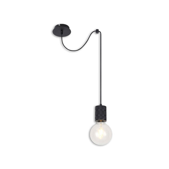 Hängeleuchte Metall schwarz, 120cm Kabel, E27