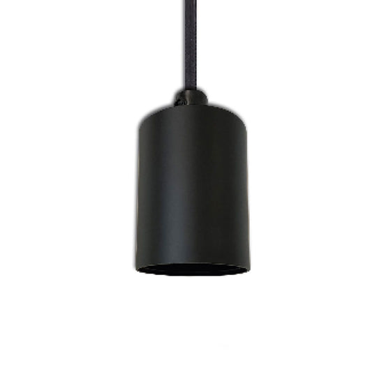 E27 Fassung schwarz mit schwarzem Kabel