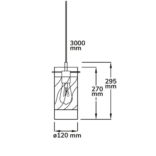 Pendelleuchte, Glas, E27, 50-300cm