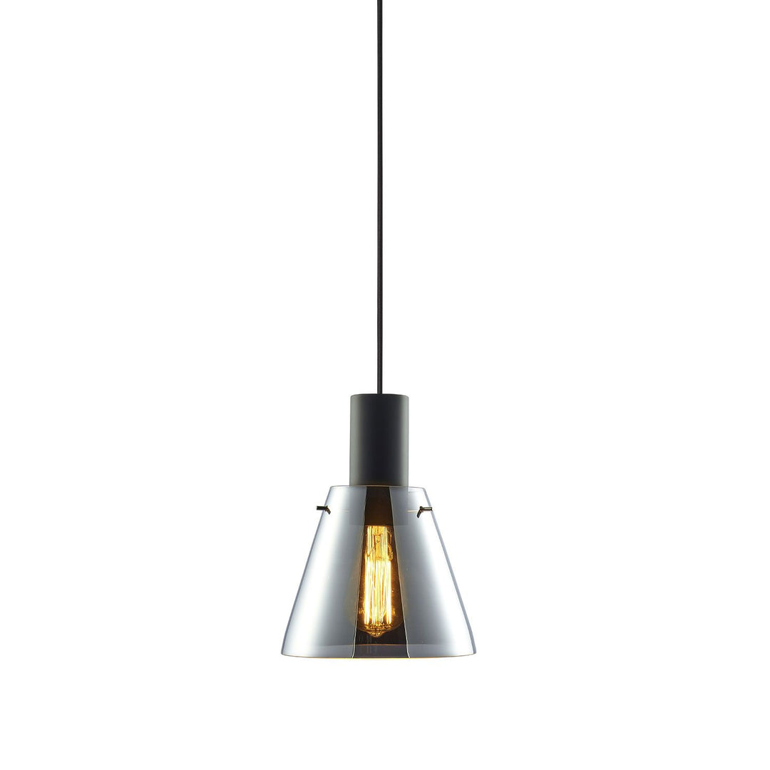 Pendelleuchte, concave Glas, E27, 20cm, 50-300cm