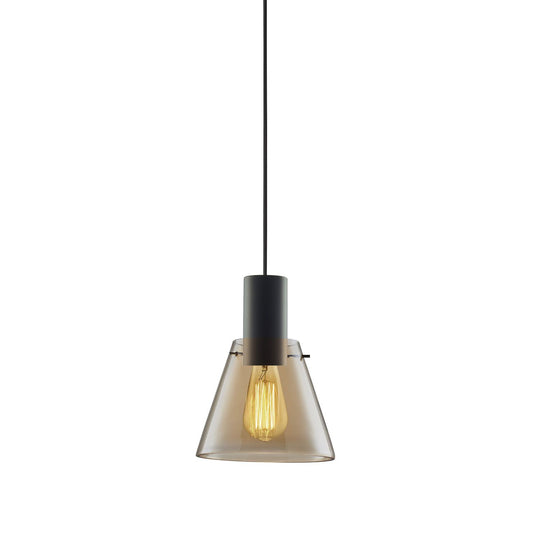 Pendelleuchte, concave Glas, E27, 20cm, 50-300cm