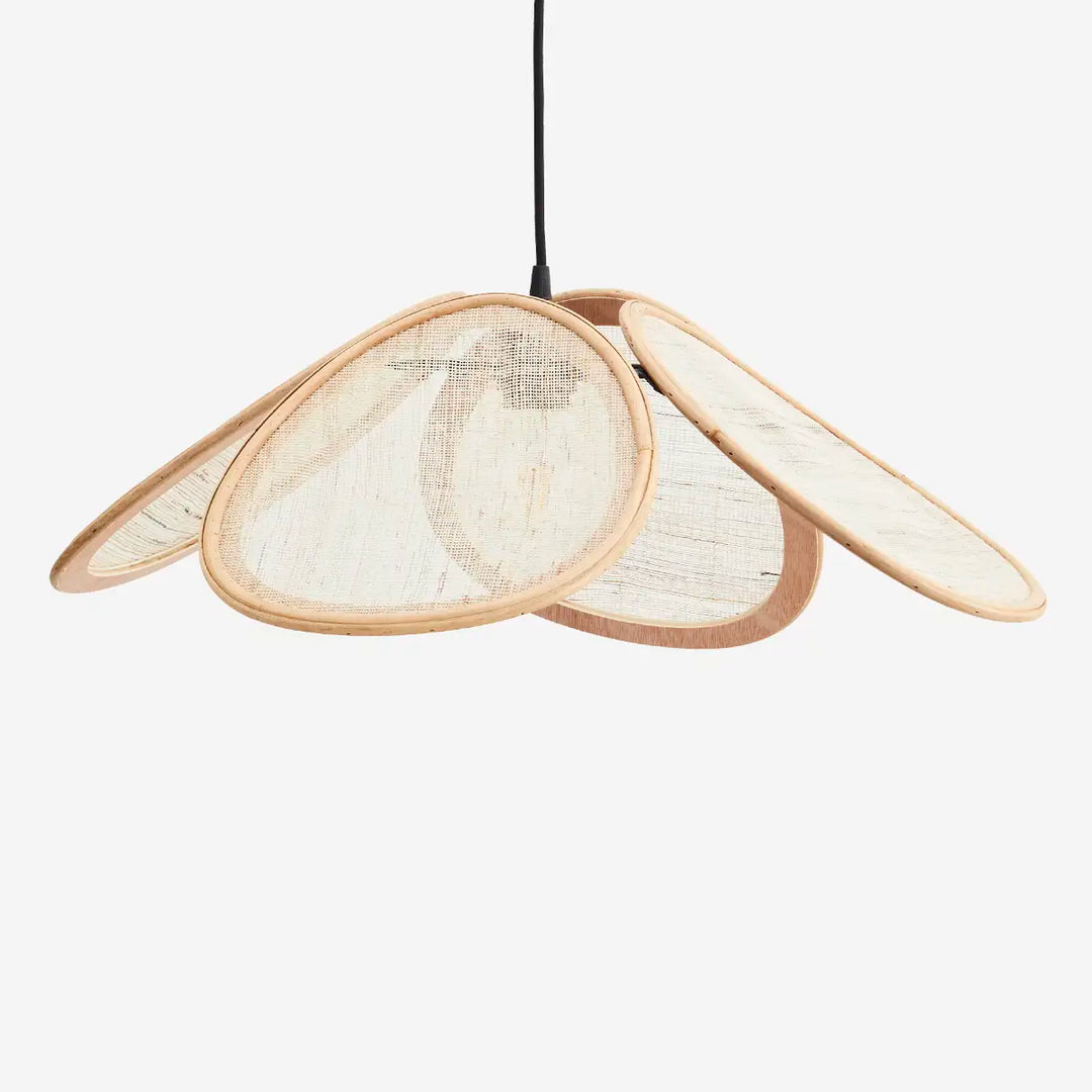 Rattan Leinen Hängeleuchte
