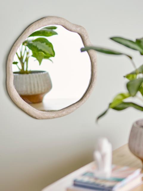 Wandspiegel natur Polyresin